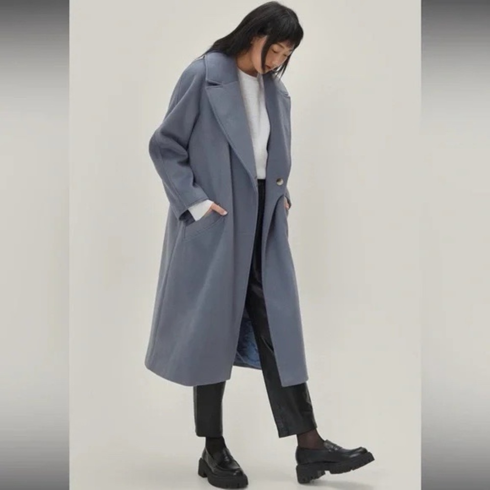 Nasty Gal Collection Wool Blend Oversized Duster Coat - Picture 2 of 11